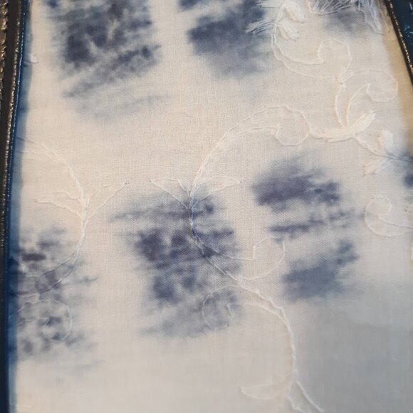 New Boho Tie Dye & Faux Leather Purse Shoulder bag Navy White coastal hippie - Picture 11 of 14
